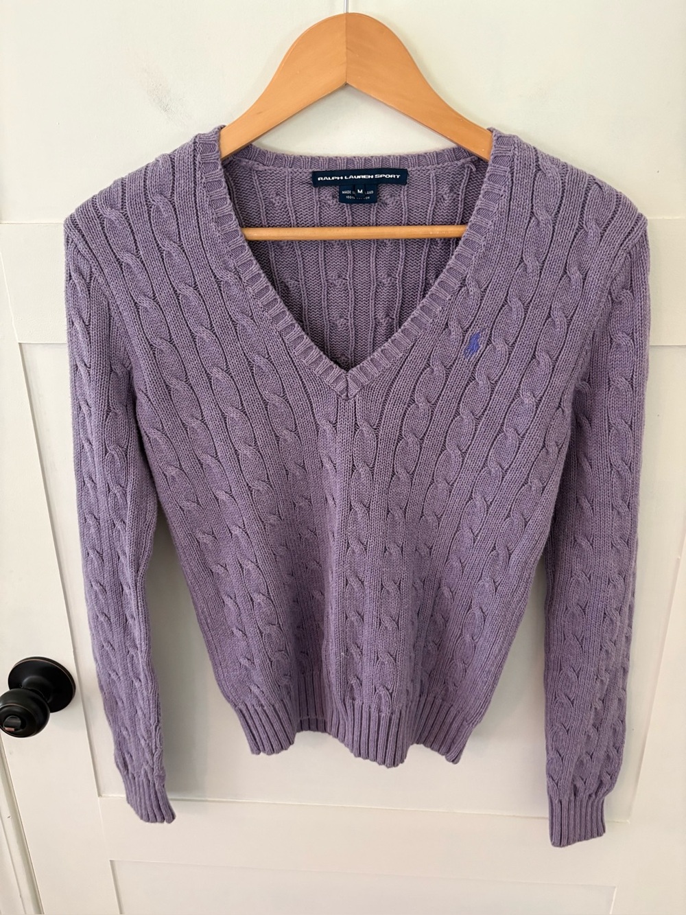 Ralph Lauren Sport Cotton Cable Knit Sweater. Size Medium.